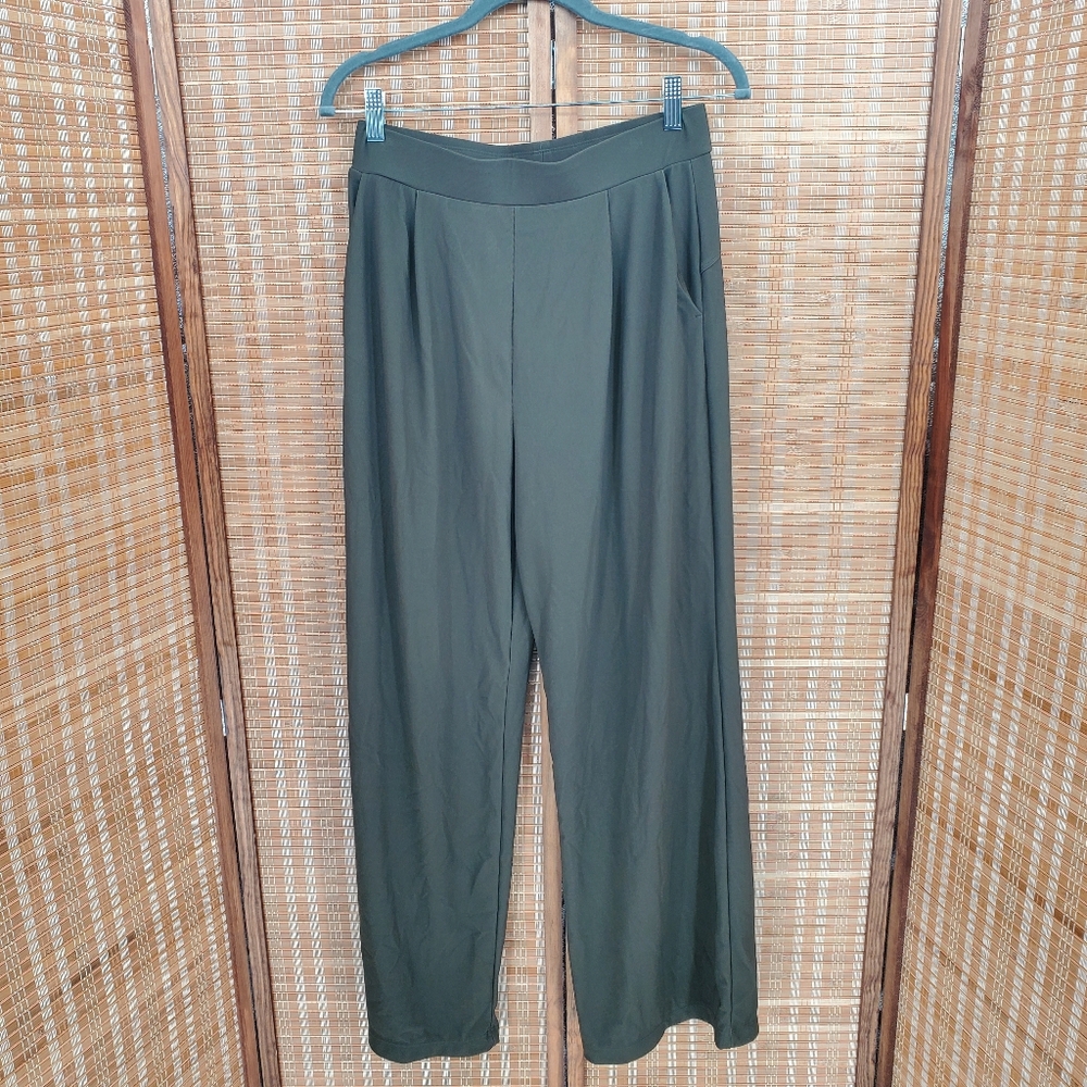 ♧ Halara Brown High Waist Wide Leg Knit Pants with Pockets Size Medium